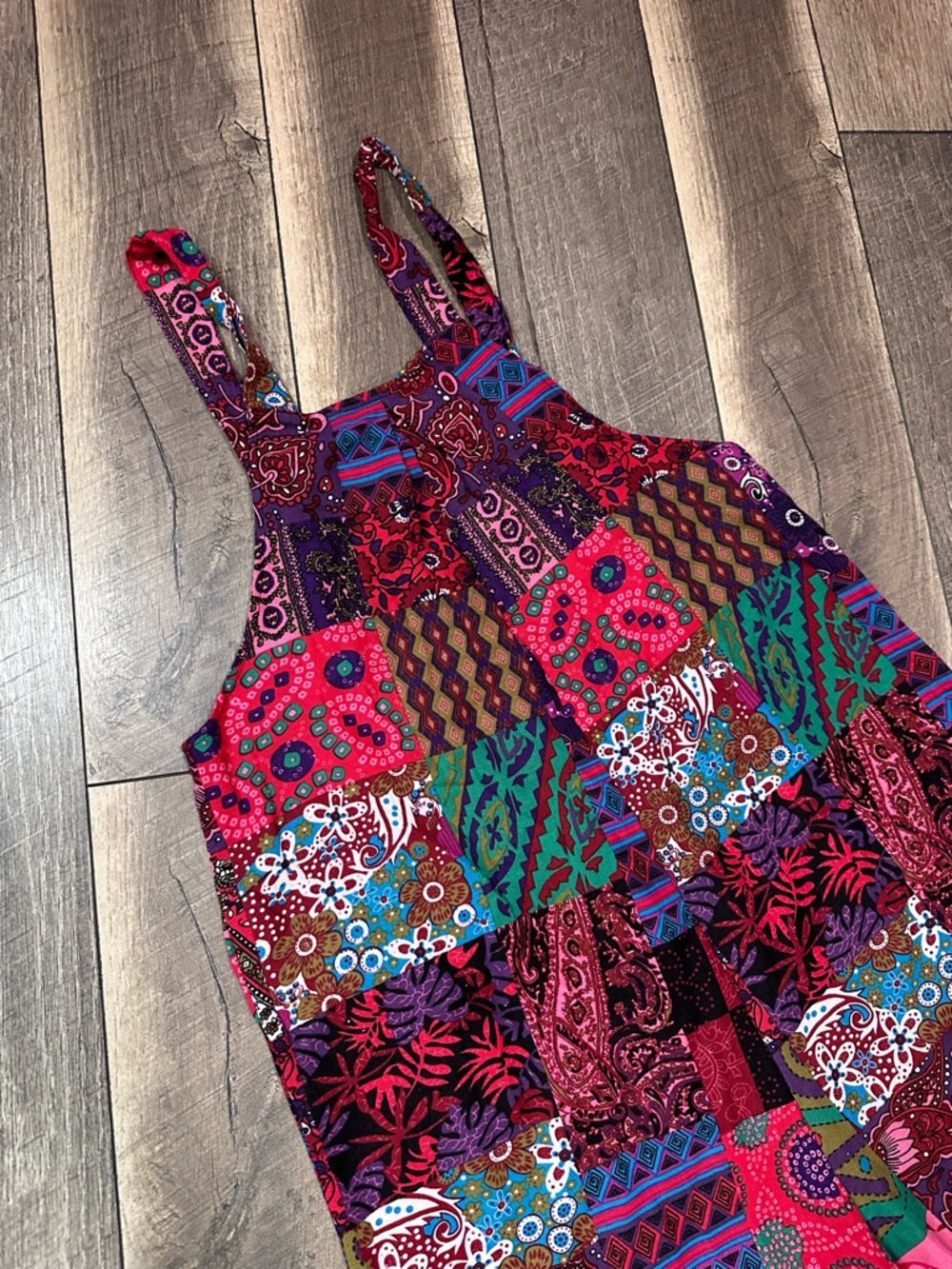 Boho Patchwork Overalls Jumpsuit - Picture 8 of 8
